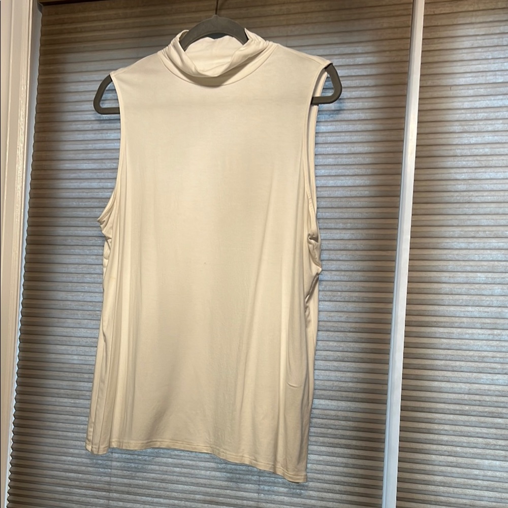 Chico’s Sleeveless Cream Mock Turtleneck